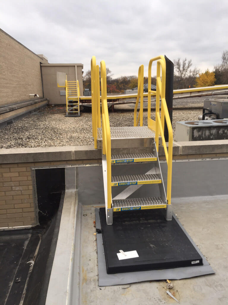 Erectastep rooftop 3 step access stairs