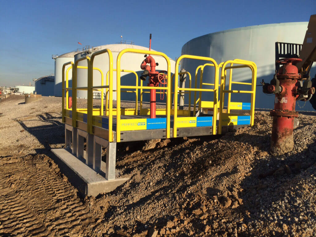Erectastep access on berm