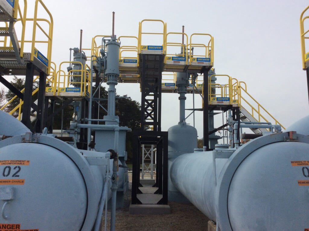 Erectastep high pipe industrial crossover stairs