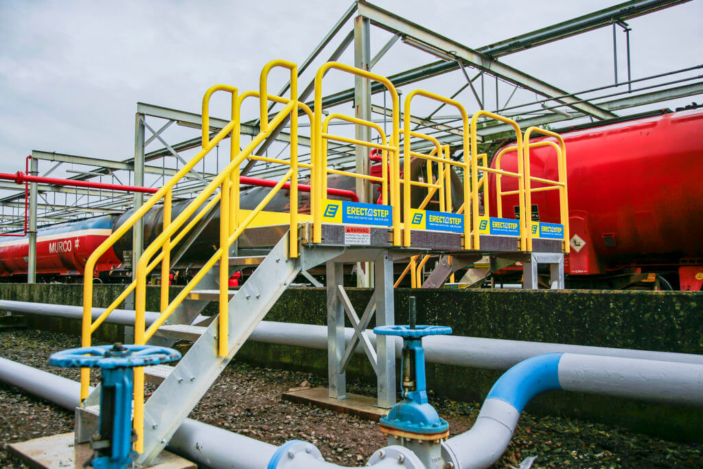 Erectastep terminal pipe crossover stairs