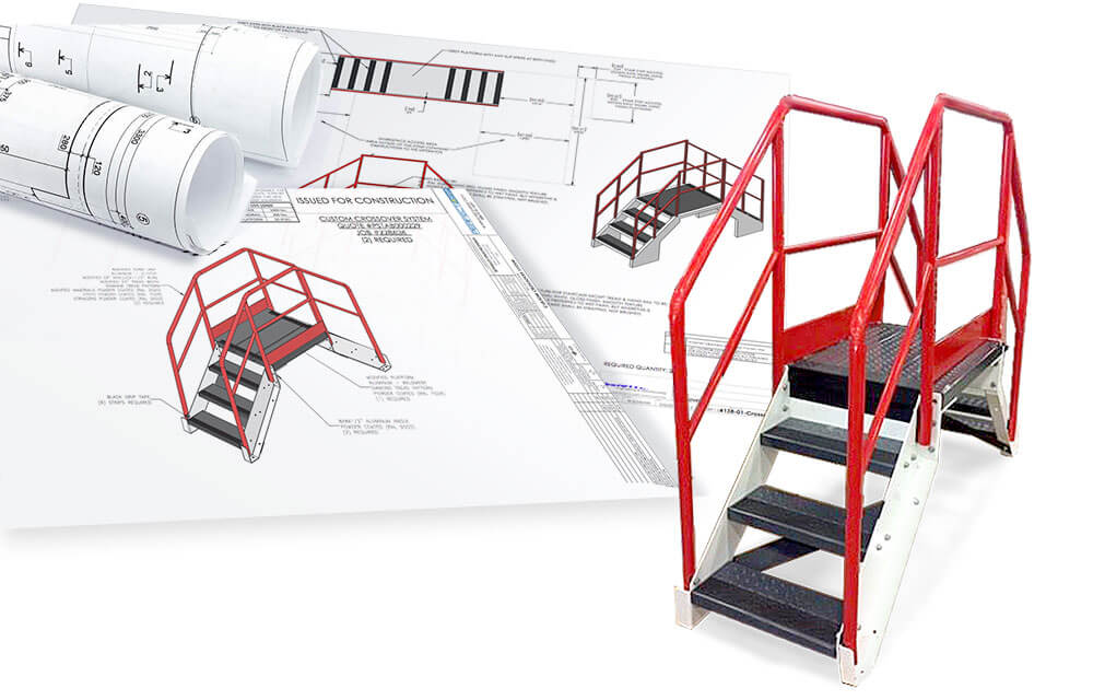 Conveyor Crossover-custom color engineering drawings